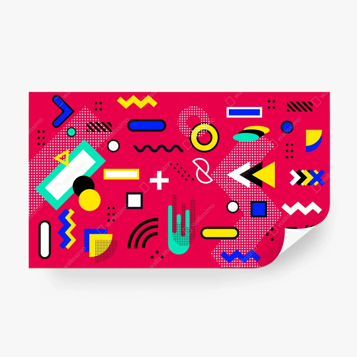 Papier peint motif géométrique rétro coloré – Wallnifity® Papier peint motif géométrique rétro coloré – Wallnifity®