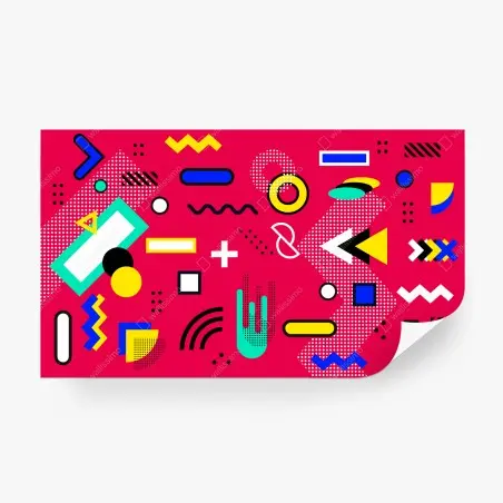 Papier peint motif géométrique rétro coloré – Wallnifity®