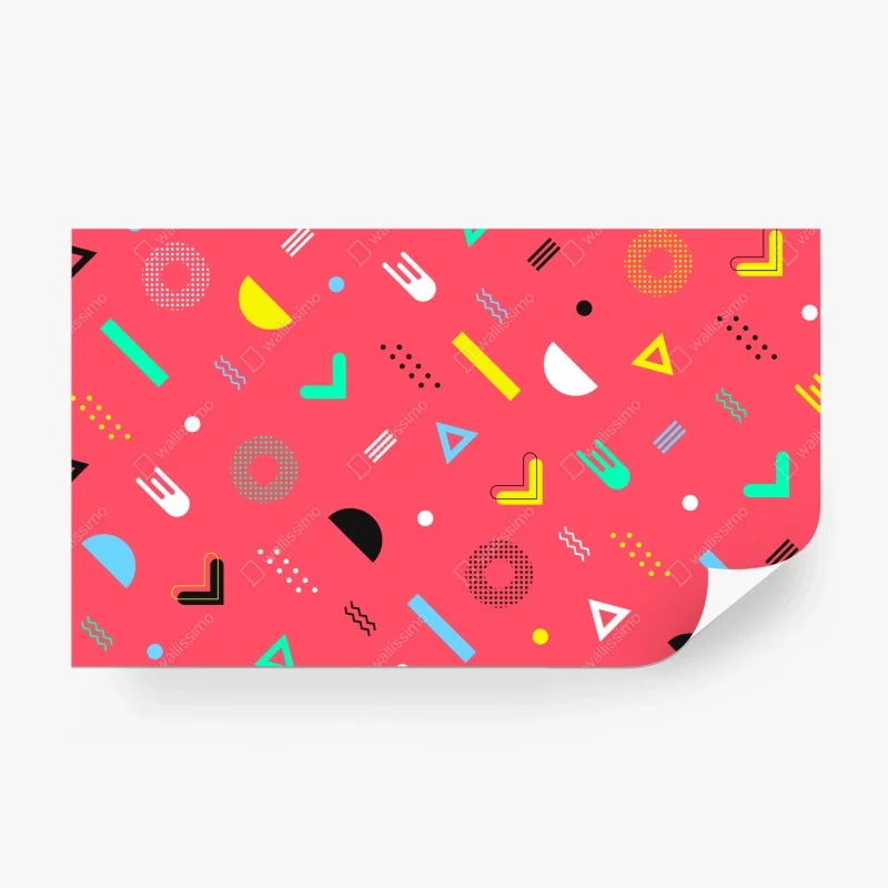 Papier peint motif géométrique rétro années 80 rose corail – Wallnifity® Papier peint motif géométrique rétro années 80 rose corail – Wallnifity®