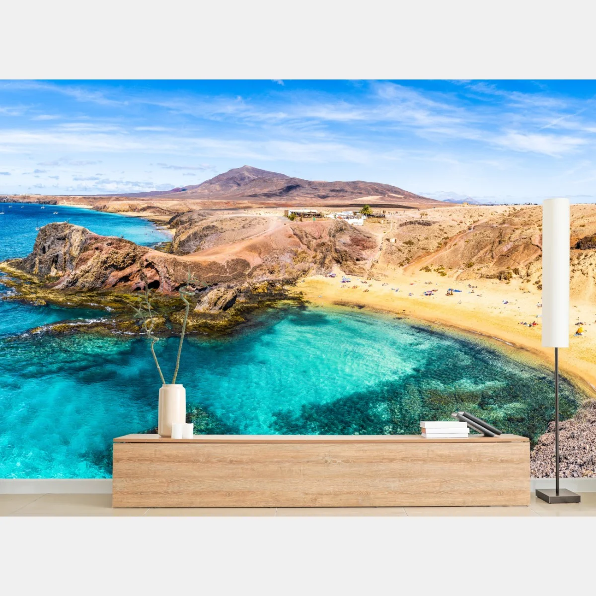 Papier peint vue panoramique de la côte turquoise de Papagayo, Lanzarote – Wallnifity® Papier peint vue panoramique de la côte turquoise de Papagayo, Lanzarote – Wallnifity®