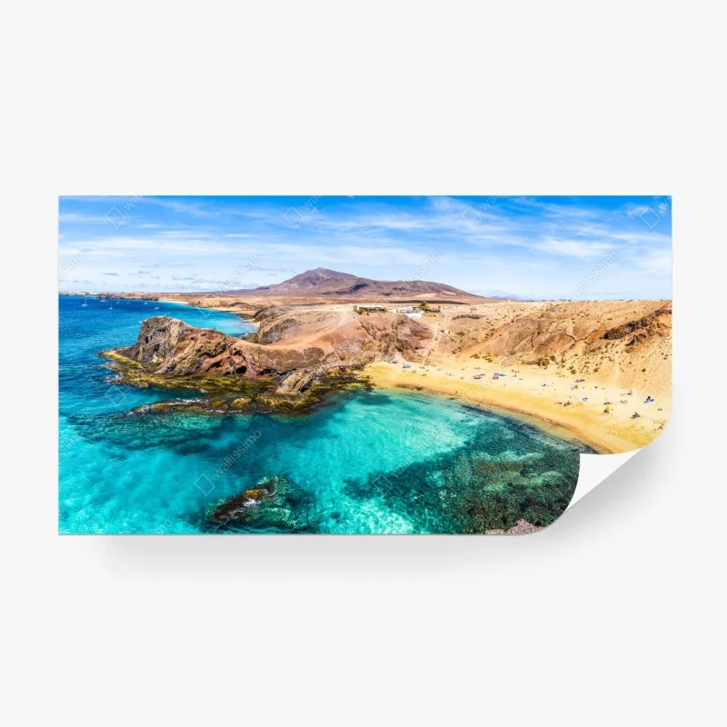 Papier peint vue panoramique de la côte turquoise de Papagayo, Lanzarote – Wallnifity® Papier peint vue panoramique de la côte turquoise de Papagayo, Lanzarote – Wallnifity®