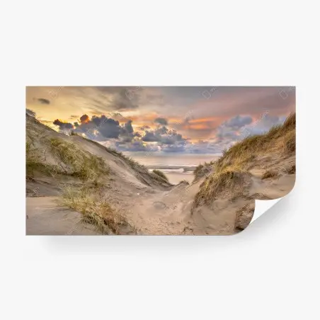Papier peint coucher de soleil sur les dunes de Zélande – Wallnifity®