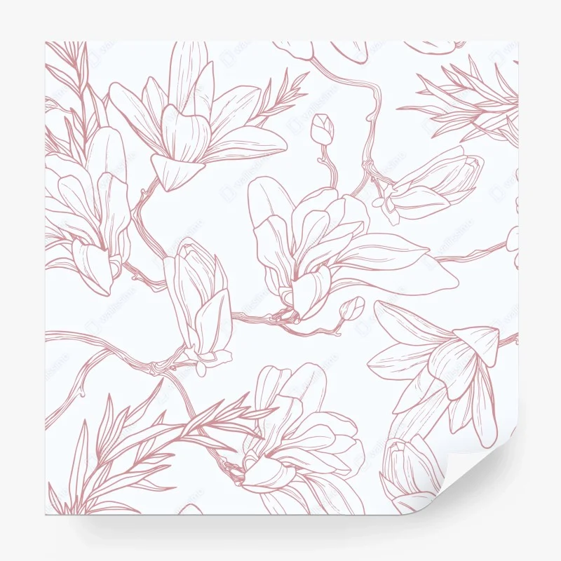 Papier peint motif magnolia délicat et aérien – Wallnifity® Papier peint motif magnolia délicat et aérien – Wallnifity®