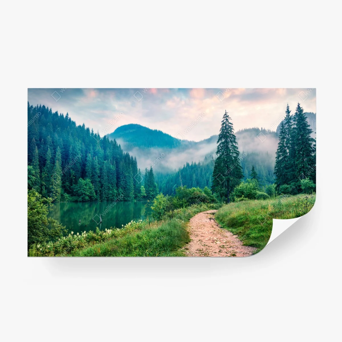 Papier peint brume matinale sur Lacu Roșu – Wallnifity® Papier peint brume matinale sur Lacu Roșu – Wallnifity®