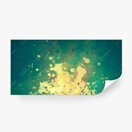 Papier peint explosion de peinture turquoise et jaune – Wallnifity®