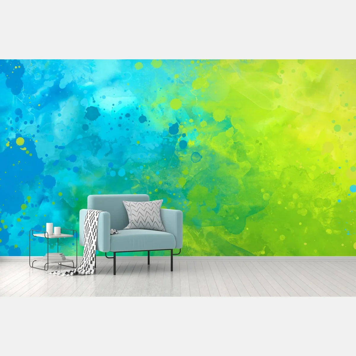Papier peint fusion bleue et verte abstraite – Wallnifity® Papier peint fusion bleue et verte abstraite – Wallnifity®