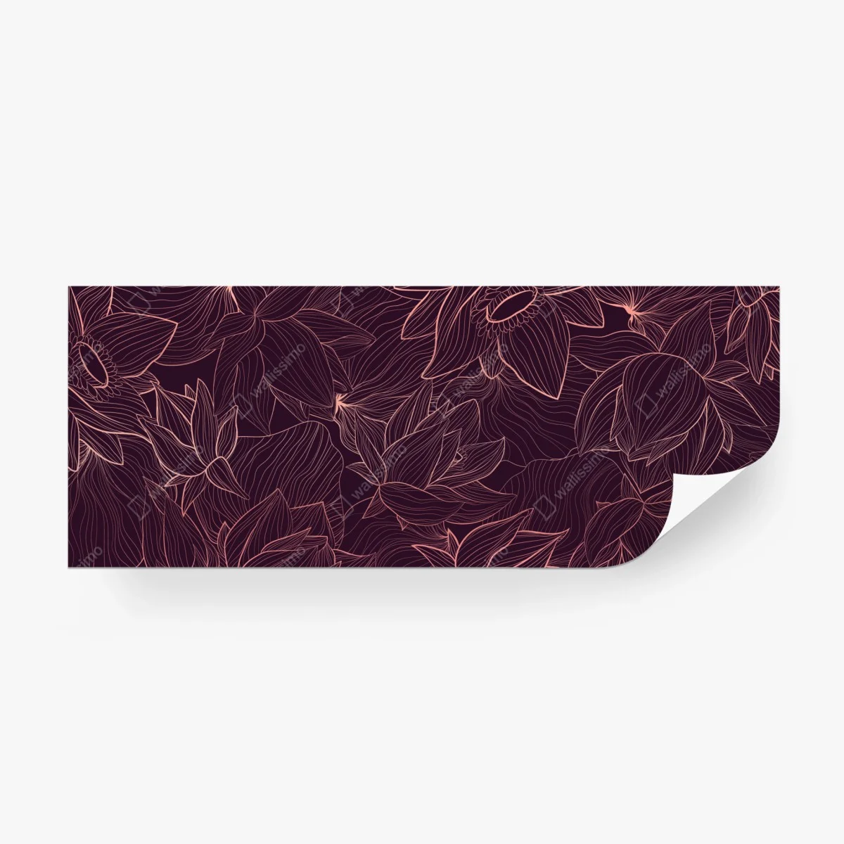 Papier peint motif floral linéaire rose doré sur fond bordeaux – Wallnifity® Papier peint motif floral linéaire rose doré sur fond bordeaux – Wallnifity®