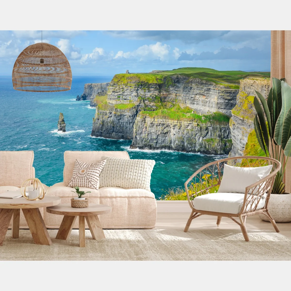 Papier peint panorama des falaises de Moher et de l'océan – Wallnifity® Papier peint panorama des falaises de Moher et de l'océan – Wallnifity®