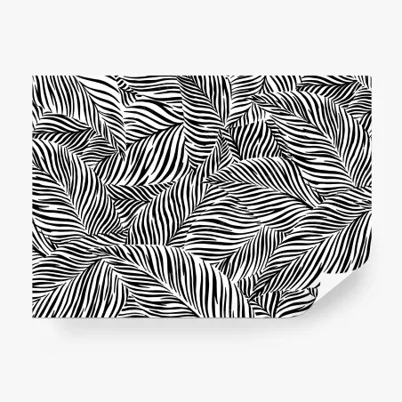 Papier peint feuillage graphique noir et blanc – Wallnifity®