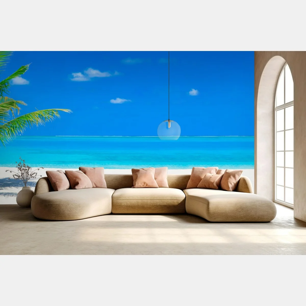 Papier peint plage paradisiaque des Maldives au sable blanc – Wallnifity® Papier peint plage paradisiaque des Maldives au sable blanc – Wallnifity®