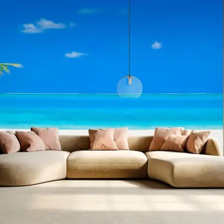 Papier peint plage paradisiaque des Maldives au sable blanc – Wallnifity®