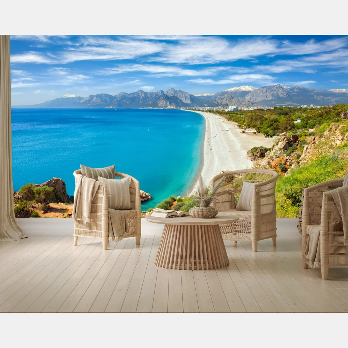 Papier peint panorama marin de la plage de Konyaalti, Antalya, Turquie – Wallnifity® Papier peint panorama marin de la plage de Konyaalti, Antalya, Turquie – Wallnifity®