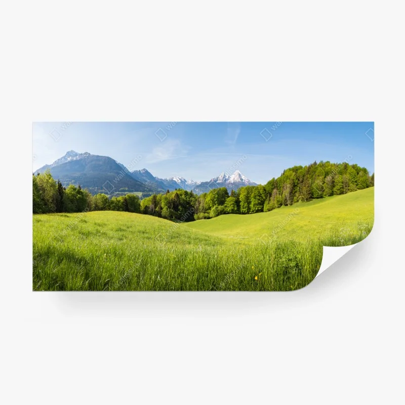 Papier peint paysage printanier alpin panoramique – Wallnifity® Papier peint paysage printanier alpin panoramique – Wallnifity®