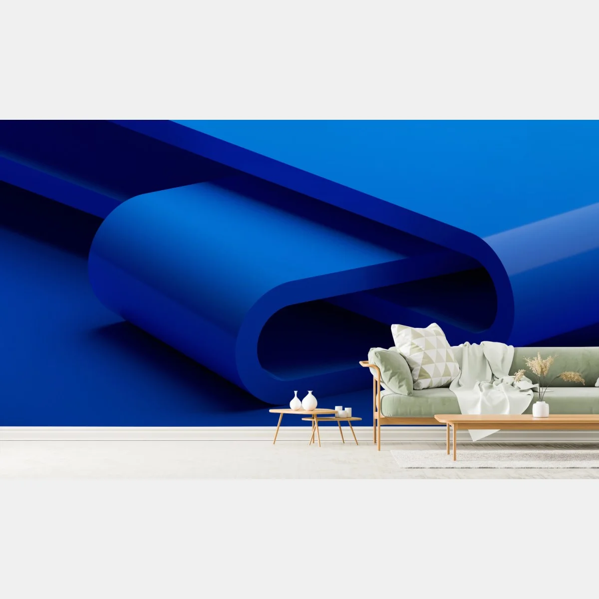 Papier peint ruban géométrique bleu minimaliste – Wallnifity® Papier peint ruban géométrique bleu minimaliste – Wallnifity®