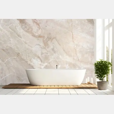Papier peint marbre crème élégant pour décoration murale – Wallnifity®