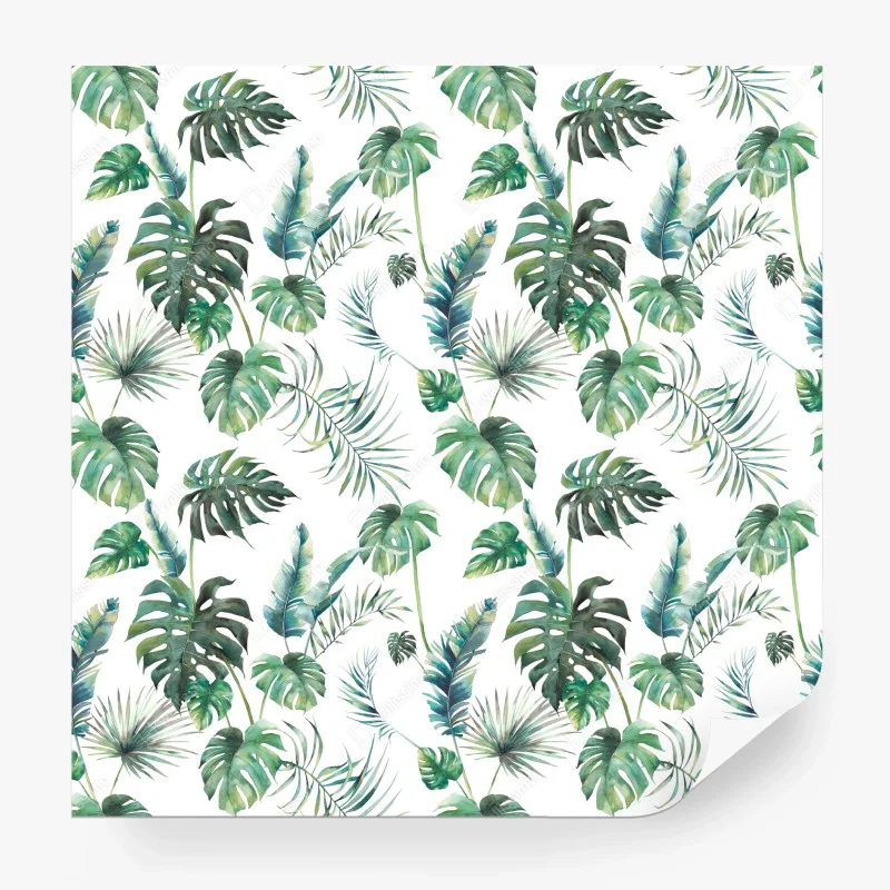 Papier peint motif feuilles tropicales en aquarelle – Wallnifity® Papier peint motif feuilles tropicales en aquarelle – Wallnifity®