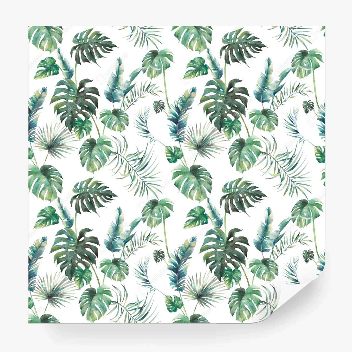 Papier peint motif feuilles tropicales en aquarelle – Wallnifity® Papier peint motif feuilles tropicales en aquarelle – Wallnifity®