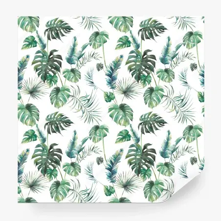 Papier peint motif feuilles tropicales en aquarelle – Wallnifity®