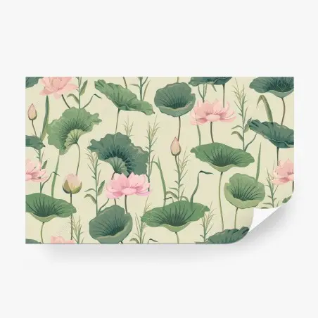 Papier peint oasis de lotus pastel – Wallnifity®