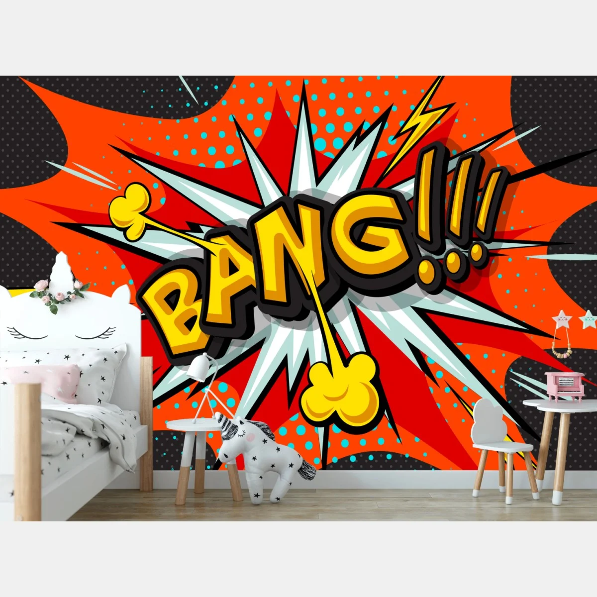 Papier peint explosion pop art bang dynamique – Wallnifity® Papier peint explosion pop art bang dynamique – Wallnifity®
