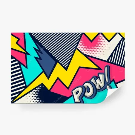Papier peint composition pop art dynamique avec pow – Wallnifity®