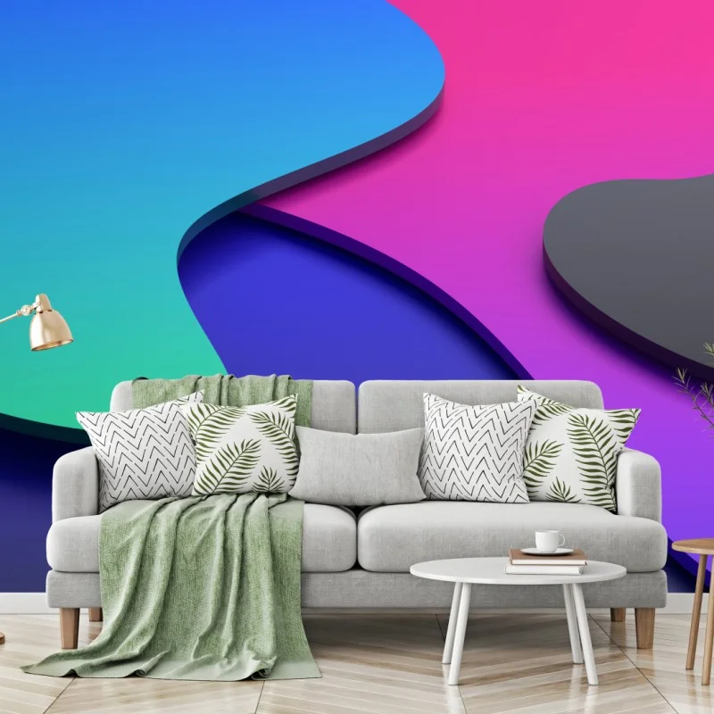Papier peint composition abstraite dégradé violet et bleu minimaliste – Wallnifity® Papier peint composition abstraite dégradé violet et bleu minimaliste – Wallnifity®
