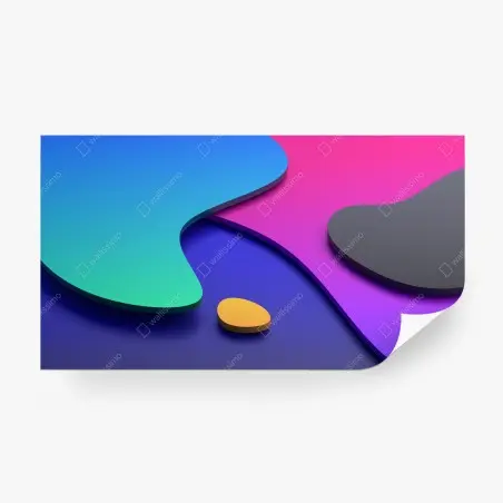 Papier peint composition abstraite dégradé violet et bleu minimaliste – Wallnifity®
