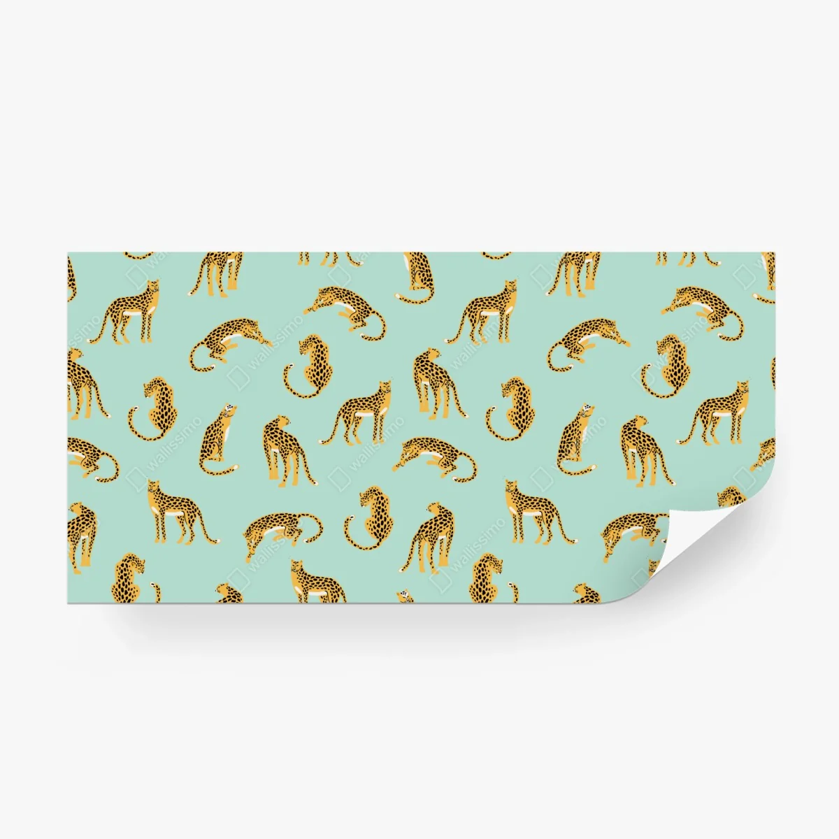 Papier peint motif guépards sur fond menthe – Wallnifity® Papier peint motif guépards sur fond menthe – Wallnifity®