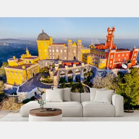 Papier peint panorama coloré du palais de Pena à Sintra – Wallnifity®