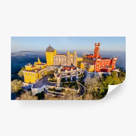 Papier peint panorama coloré du palais de Pena à Sintra – Wallnifity®