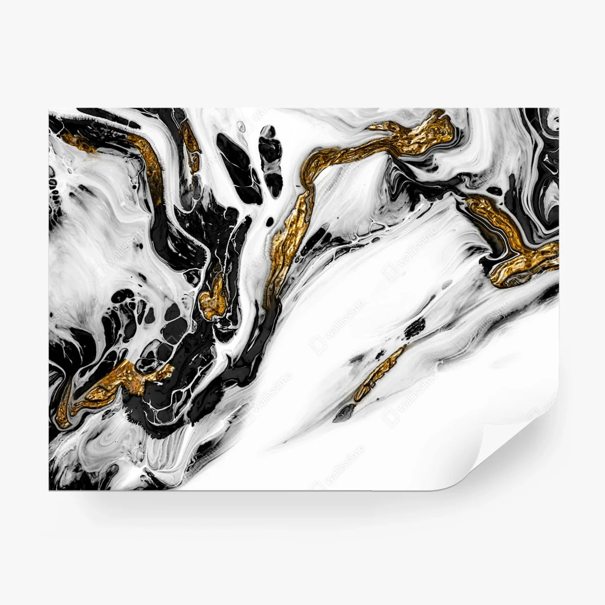 Papier peint marbre abstrait noir et or – Wallnifity® Papier peint marbre abstrait noir et or – Wallnifity®