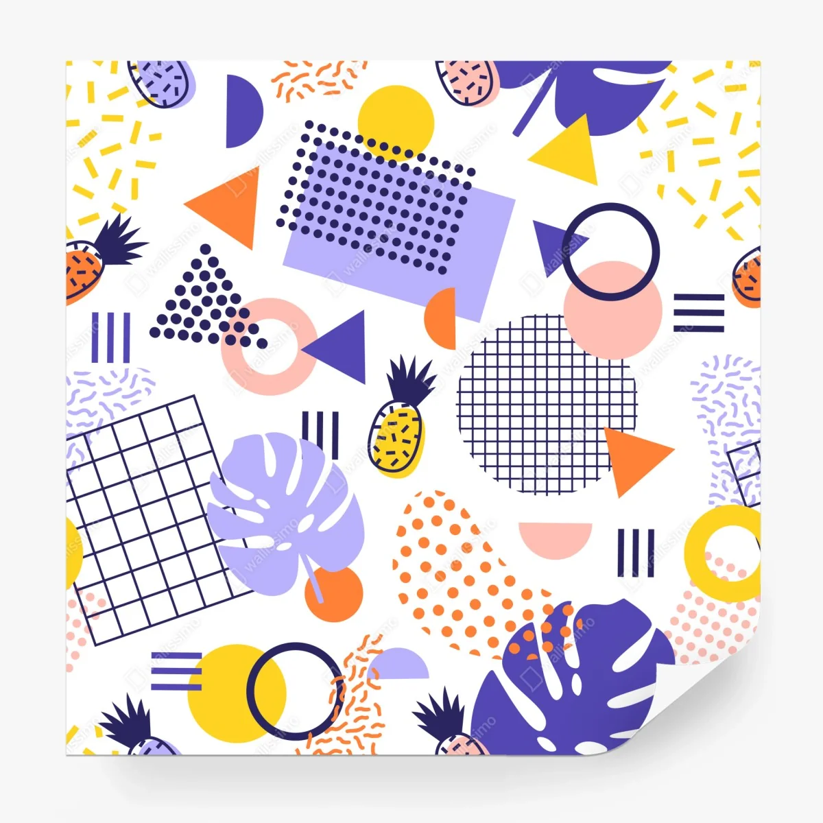 Papier peint motif tropical géométrique coloré – Wallnifity® Papier peint motif tropical géométrique coloré – Wallnifity®