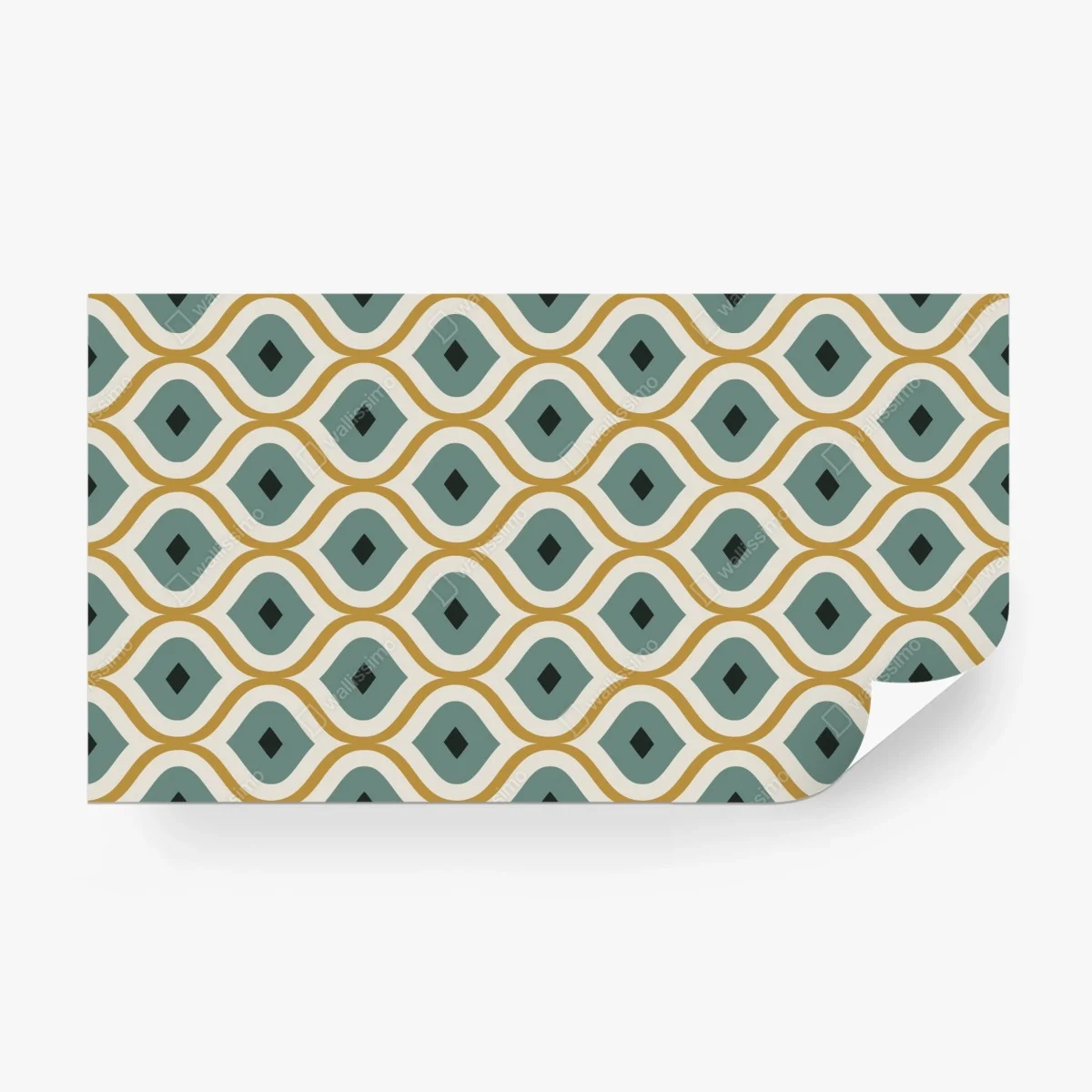 Papier peint motif géométrique élégant en vert et or – Wallnifity® Papier peint motif géométrique élégant en vert et or – Wallnifity®