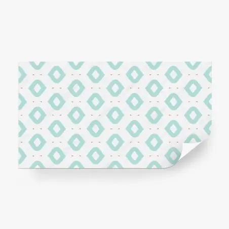 Papier peint motif losanges turquoise et corail – Wallnifity®