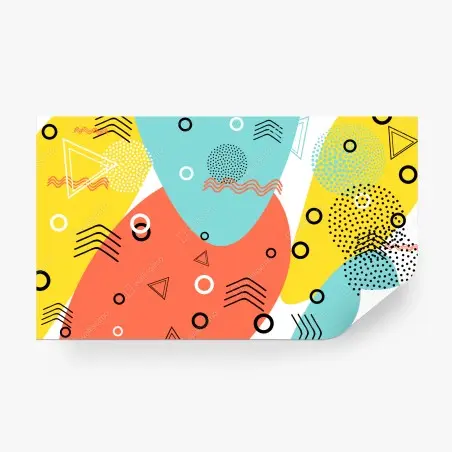 Papier peint composition abstraite aux formes colorées et motifs géométriques – Wallnifity®
