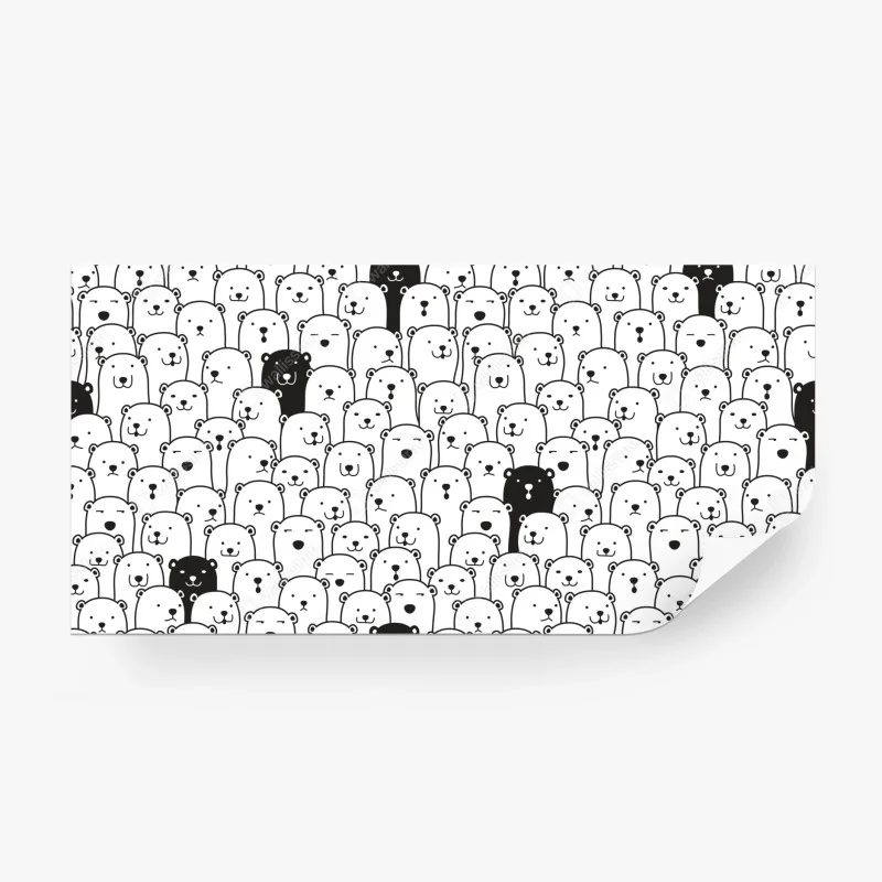 Papier peint nuée d'ours mignons noir et blanc – Wallnifity® Papier peint nuée d'ours mignons noir et blanc – Wallnifity®