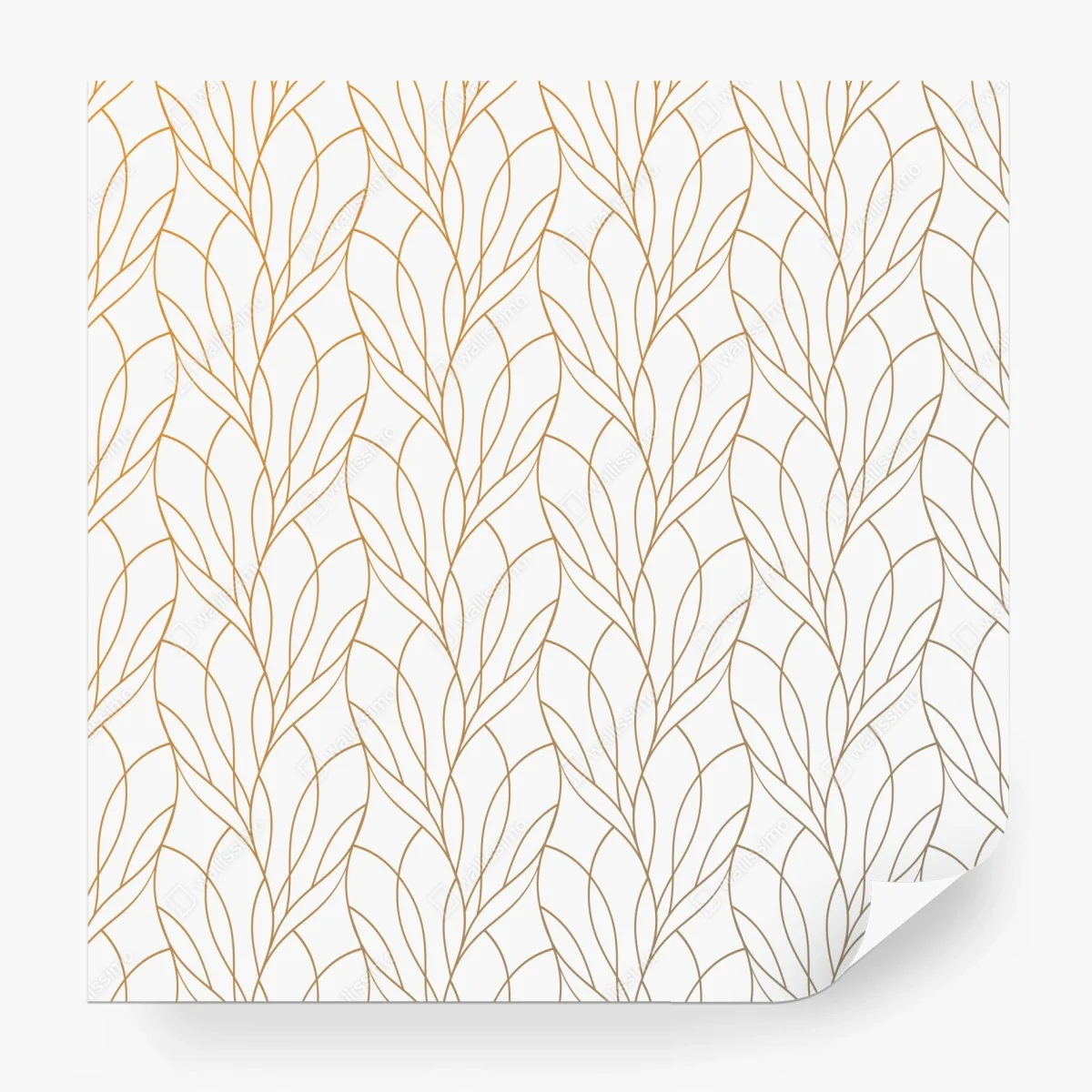 Papier peint motif feuillage doré élégant pour décoration – Wallnifity®