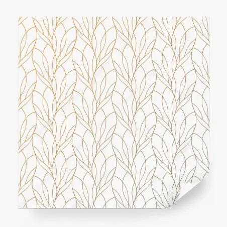Papier peint motif feuillage doré élégant pour décoration – Wallnifity®
