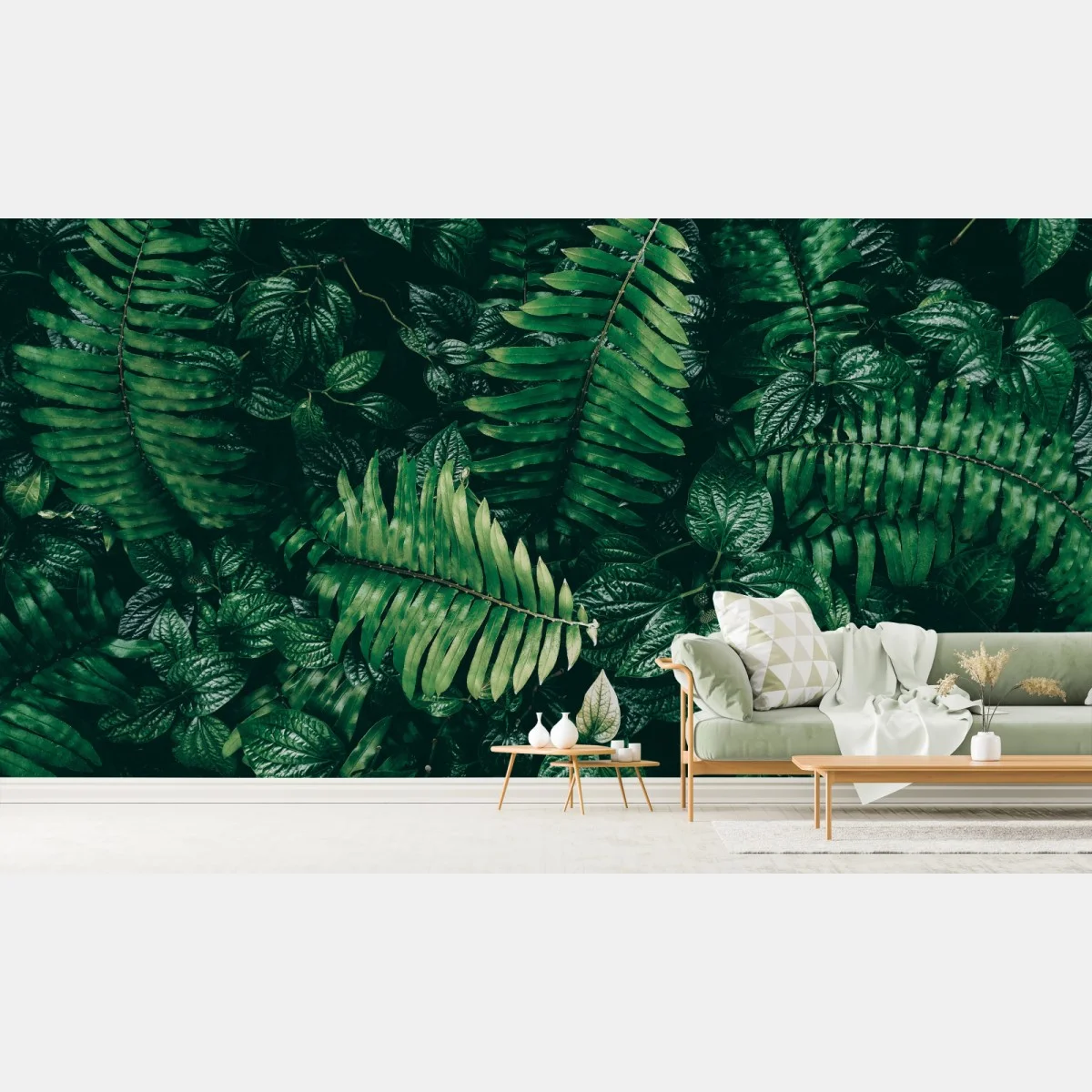 Papier peint mur de verdure tropicale sombre – Wallnifity® Papier peint mur de verdure tropicale sombre – Wallnifity®