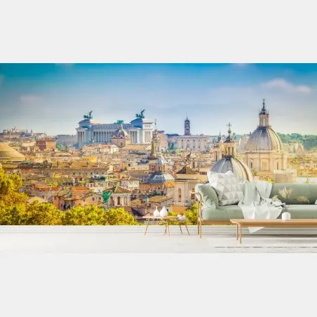 Papier peint panorama historique de Rome au coucher de soleil – Wallnifity®