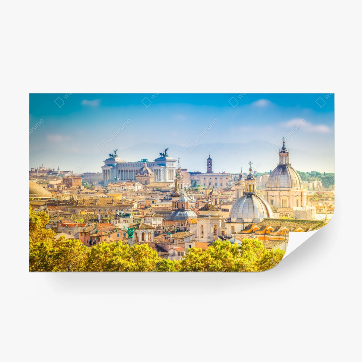 Papier peint panorama historique de Rome au coucher de soleil – Wallnifity®
