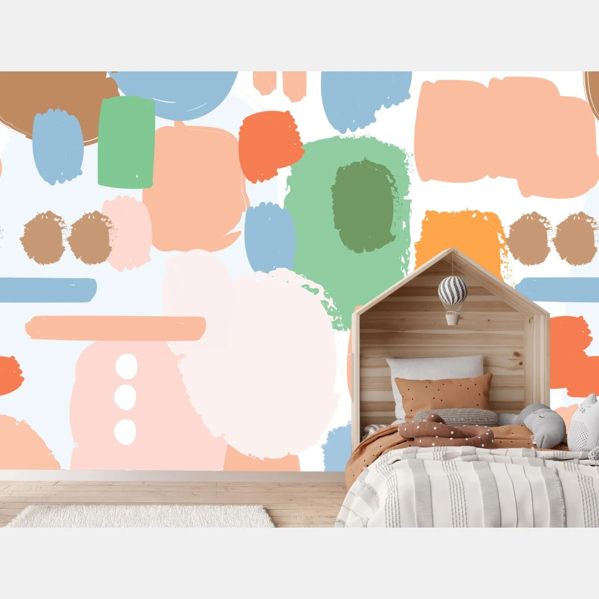 Papier peint composition abstraite de coups de pinceau pastel – Wallnifity® Papier peint composition abstraite de coups de pinceau pastel – Wallnifity®