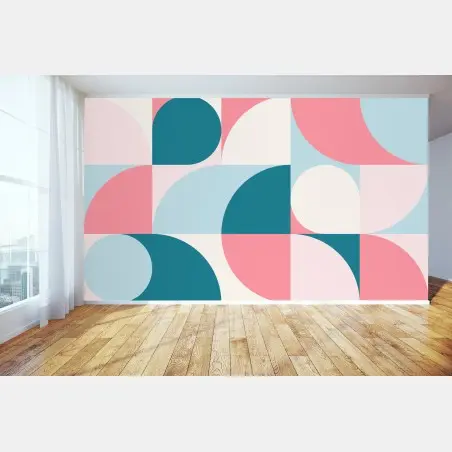 Papier peint motif géométrique pastel moderne – Wallnifity®