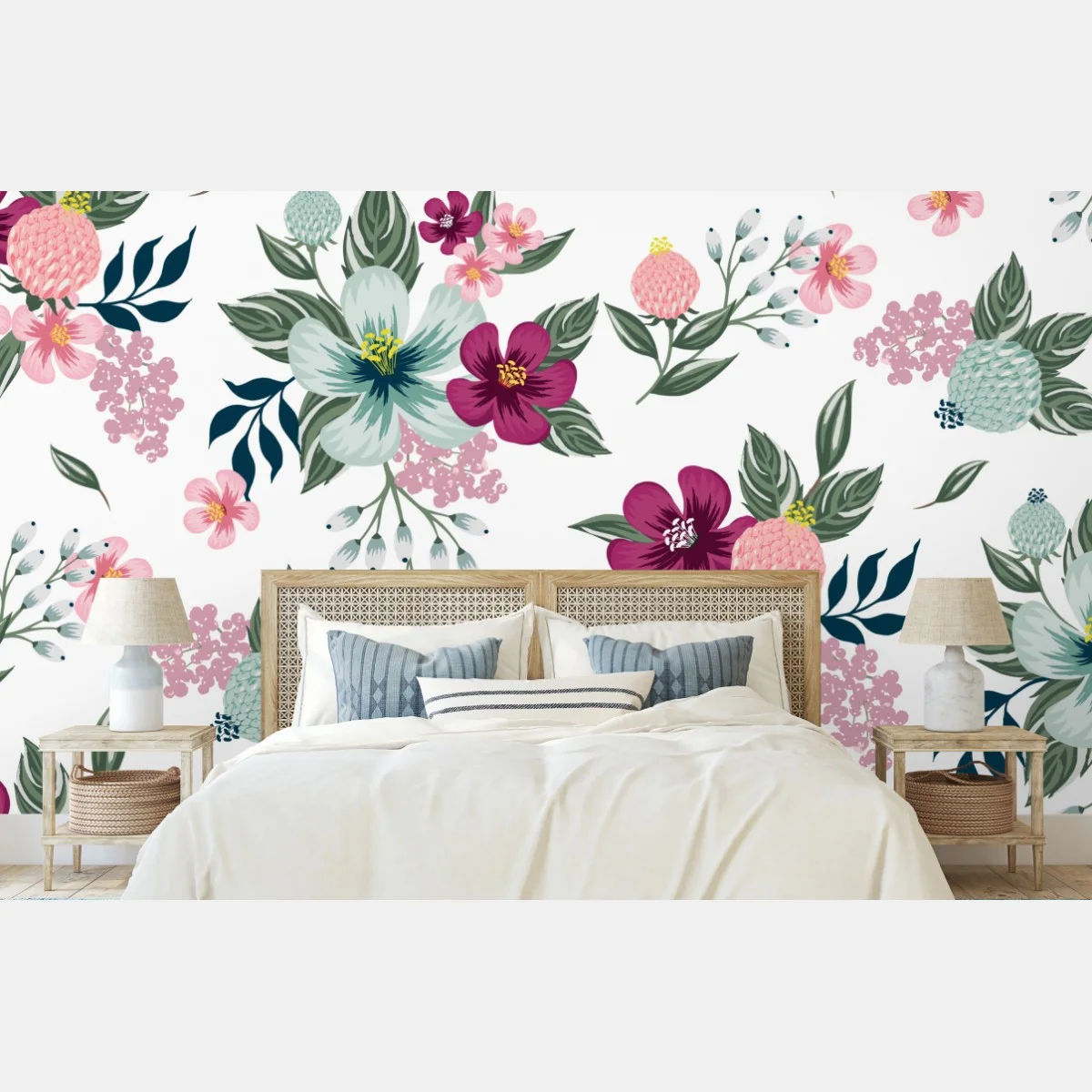 Papier peint motif floral romantique aux teintes pastel – Wallnifity® Papier peint motif floral romantique aux teintes pastel – Wallnifity®