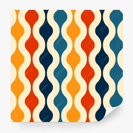Papier peint motif rétro ondulé aux couleurs chaudes – Wallnifity®