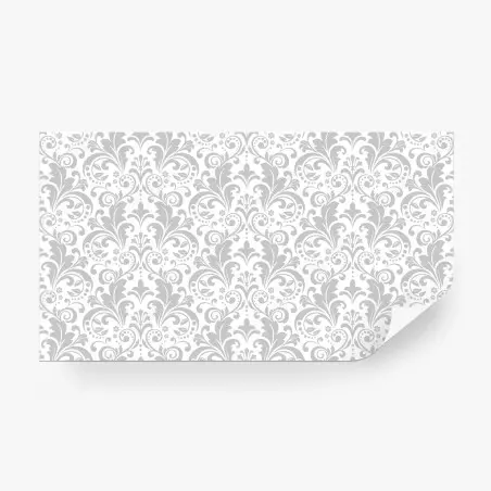 Papier peint motif damassé gris élégant pour décoration murale – Wallnifity®