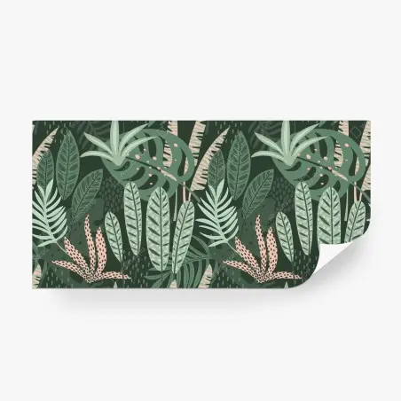 Papier peint jungle graphique aux feuilles vertes – Wallnifity®