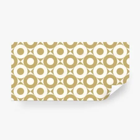 Papier peint motif géométrique rétro beige et crème – Wallnifity®