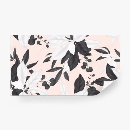 Papier peint motif botanique monochrome sur fond rose – Wallnifity®