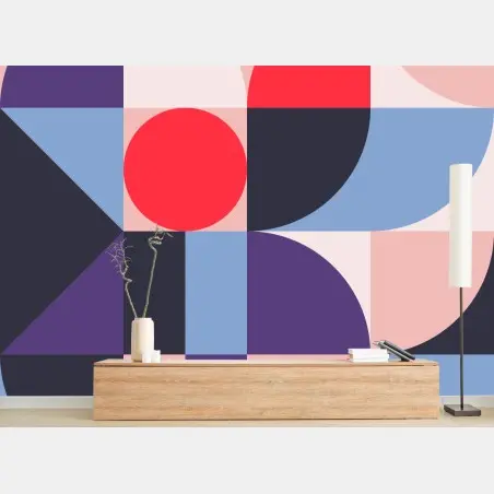 Papier peint composition géométrique colorée – Wallnifity®